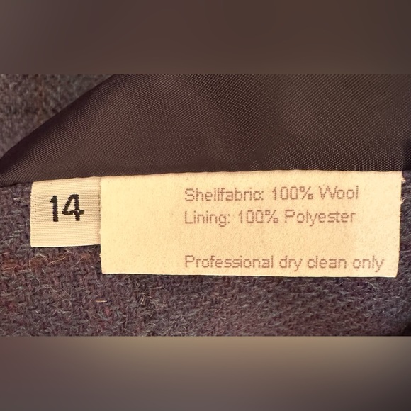 eska internationale women’s gray 100% wool check Lined blazer jacket size 14 - Picture 8 of 13